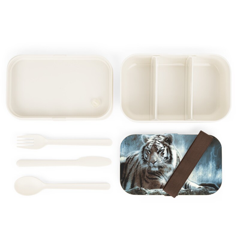 Bento Lunch Box - Tiger on a Leakproof, Compact, Japanese Style Lunch Container image 3