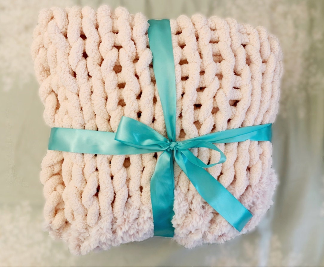 Chunky Chenille Blanket Knit Blanket Bedding Cozy Throw Etsy UK