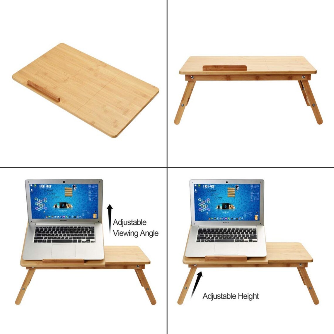 Bamboo Laptop Stand for Desk. Notebook Table Foldable and Etsy