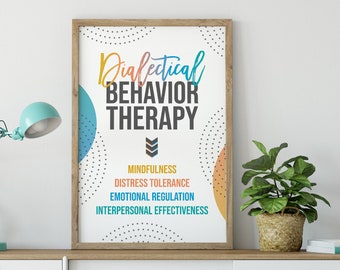 DBT Poster, Dialectical Behavior Therapy, Therapy Office Decor, Therapy Poster, Therapy Office Sign, Mental Health Poster, Therapy Print