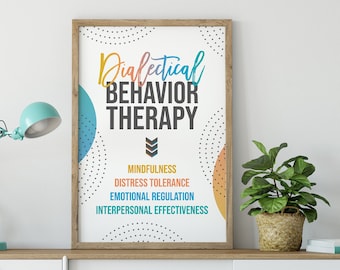 Poster DBT, Terapia dialettico-comportamentale, Decorazione per ufficio di terapia, Poster di terapia, Cartello per ufficio di terapia, Poster sulla salute mentale, Stampa sulla terapia