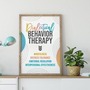 Poster DBT, Terapia dialettico-comportamentale, Decorazione per ufficio di terapia, Poster di terapia, Cartello per ufficio di terapia, Poster sulla salute mentale, Stampa sulla terapia