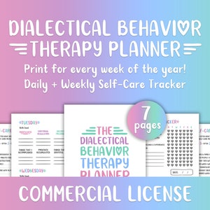 DBT Planner - COMMERCIAL license, DBT Skills Tracker, Therapy Planner