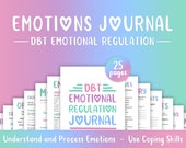Emotions Journal, DBT Skills, Mood Tracker, Therapy Journal, Mood Journal, Printable Mental Health, Mental Health Journal