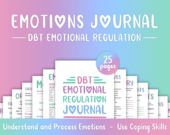 Emotions Journal, DBT Skills, Mood Tracker, Therapy Journal, Mood Journal, Printable Mental Health, Mental Health Journal