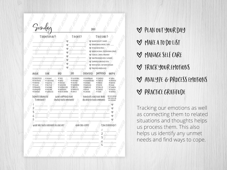 Emotions Planner, DBT Emotional Regulation, Dialectical Behavior ...