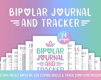 Bipolar Journal, Bipolar Tracker, Bipolar Planner, Bipolar Calendar, Bipolar Help, Mental Health Printable, Therapy Worksheet, DBT Skills