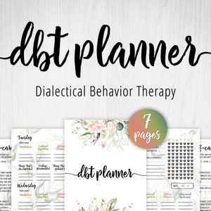 DBT Planner, DBT Skills Tracker, Mental Health Journal, Self Care Worksheet, Therapy Journal, Self Care Journal, Printable Mental Health