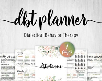 DBT Planner, DBT Skills Tracker, Mental Health Journal, Self Care Worksheet, Therapy Journal, Self Care Journal, Printable Mental Health