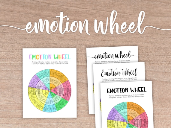Emotion Wheel, Feelings Wheel, Mental Health Poster, Therapy Art, Therapist Counseling Office, Professional Decor, Health Awareness Gift