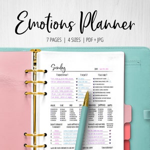 Emotions Planner, DBT Emotional Regulation, Dialectical Behavior Therapy, Mood Tracker