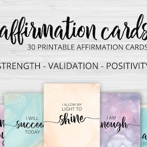 Affirmation Cards, Printable Cards, Motivational Cards, Positivity Cards, Manifestation Cards, Affirmation Deck, Daily Affirmation