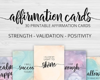 Affirmation Cards, Printable Cards, Motivational Cards, Positivity Cards, Manifestation Cards, Affirmation Deck, Daily Affirmation