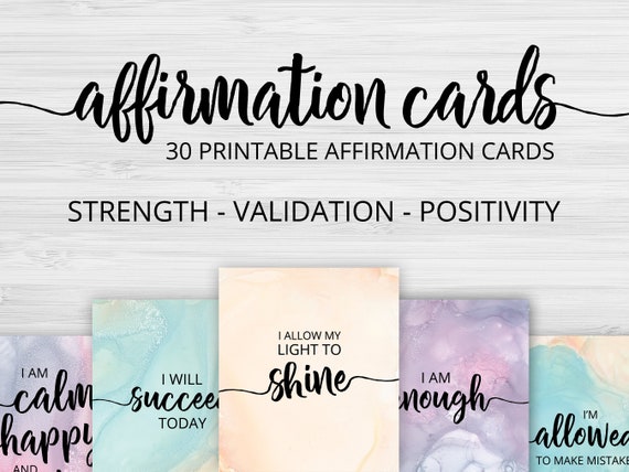 Affirmation Cards, Printable Cards, Motivational Cards, Positivity Cards, Manifestation Cards, Affirmation Deck, Daily Affirmation