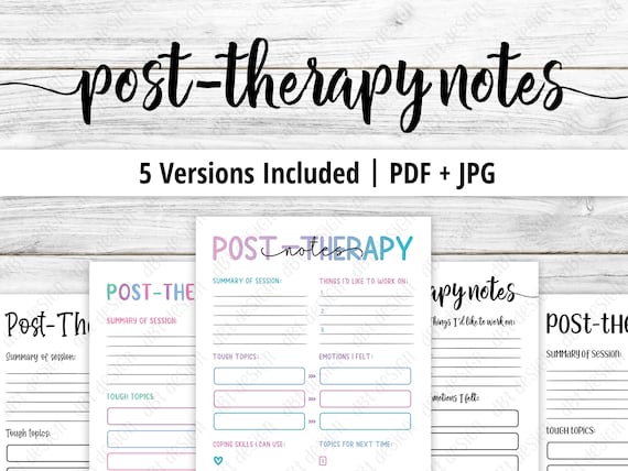 Post Therapy Notes Mental Health Printable Therapy | Etsy