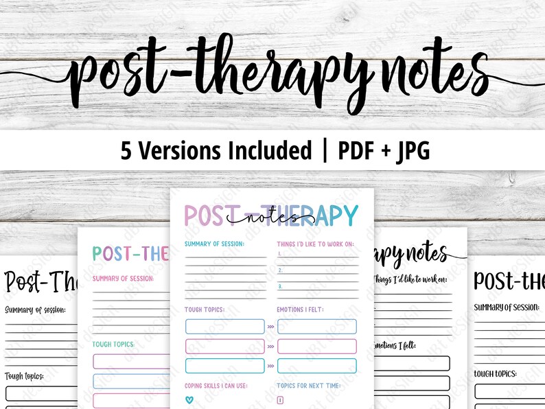 Post Therapy Notes, Mental Health Printable, Therapy Worksheet, Planner Insert, Mental Health Insert, Therapy Plans, Therapy Planner image 1