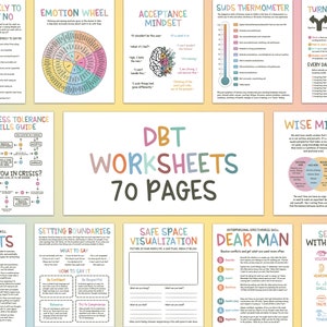 DBT Worksheets, DBT skills, DBT Workbook, Therapy Worksheets, Therapy Tools, Counselling Resources, School Psychologist, Therapist Office