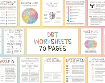 DBT Worksheets, DBT skills, DBT Workbook, Therapy Worksheets, Therapy Tools, Counselling Resources, School Psychologist, Therapist Office