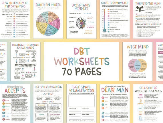 DBT Worksheets, DBT skills, DBT Workbook, Therapy Worksheets, Therapy Tools, Counselling Resources, School Psychologist, Therapist Office