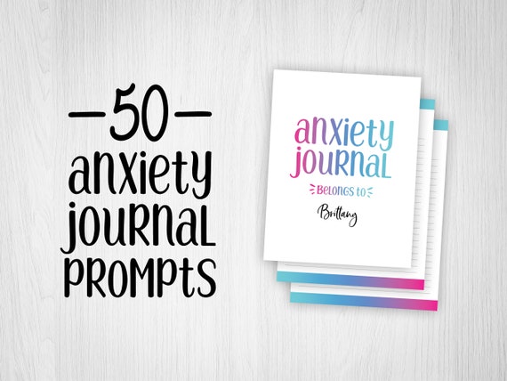 50 Anxiety Journal Prompts, Mental Health Journal, Self Care Journal, Writing Prompts, Downloadable Journal Pages, PDF, Printable