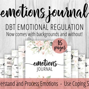 Emotions Journal, DBT Skills, Mood Journal, Self Care Worksheet, Therapy Journal, Printable Mental Health Journal, Therapy Worksheet