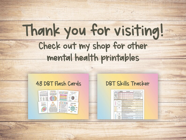 DBT Cheat Sheet, DBT skills, Borderline, bpd, therapy worksheet, mental health printable, therapy office decor, therapy resources image 6