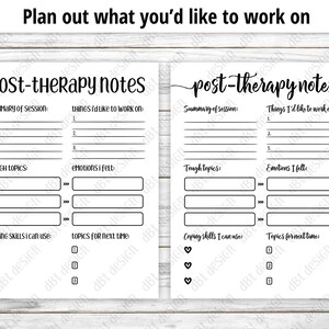 Post Therapy Notes, Mental Health Printable, Therapy Worksheet, Planner Insert, Mental Health Insert, Therapy Plans, Therapy Planner image 4