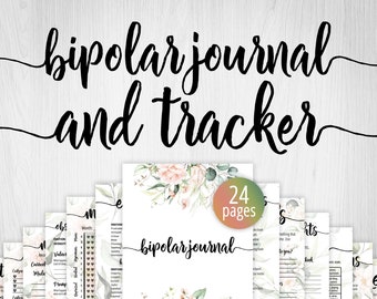 Bipolar Journal, Bipolar Tracker, Bipolar Planner, Bipolar Calendar, Bipolar Help, Mental Health Printable, Therapy Worksheet, DBT Skills
