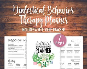 Dialectical Behavior Therapy Planner, Mental Health Journal, BPD, PTSD, bipolar, depression, anxiety, tracker, reference, self-care