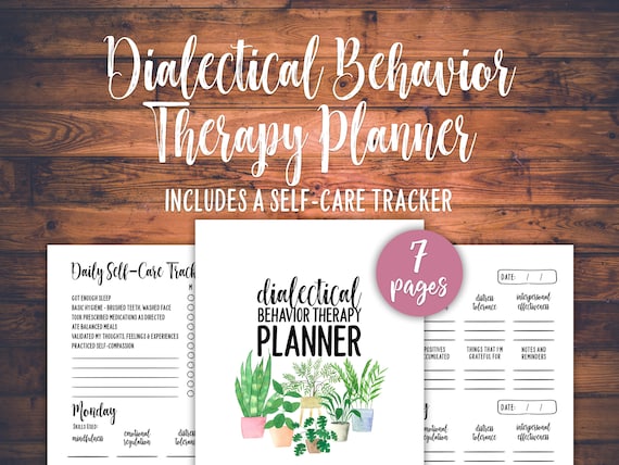 Dialectical Behavior Therapy Planner, Mental Health Journal, BPD, PTSD, bipolar, depression, anxiety, tracker, reference, self-care
