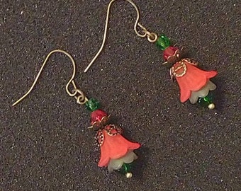 Red Flower Earrings