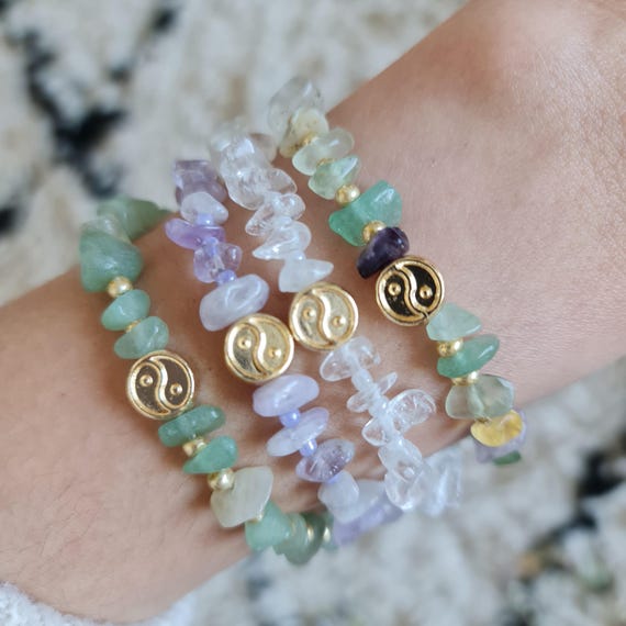 Crystal Gold Yin Yang Bracelet