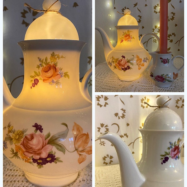 Vintage Kannenlampe mit Milchkännchen