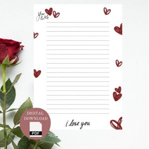 Love Letter Printable | Digital Love Letter Template | Romantic Letter PDF |  DIY Letter to write | Digital Wedding Gift | Anniversary Gift