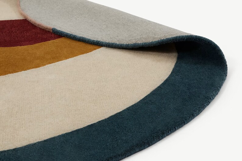 Luxury Round Wool Hand Tufted Designer Wool Tuft Rug Etsy