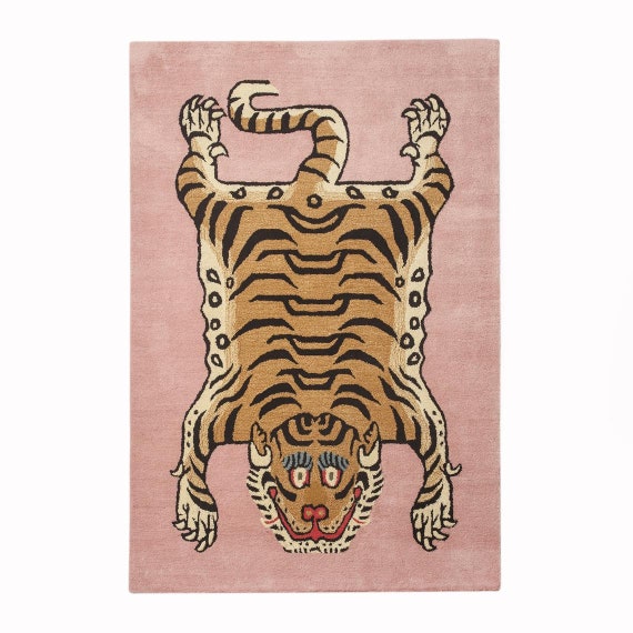 Hand Tufted Tibetan Tiger Rug Skin Big Cat/tiger Muted Animal - Etsy