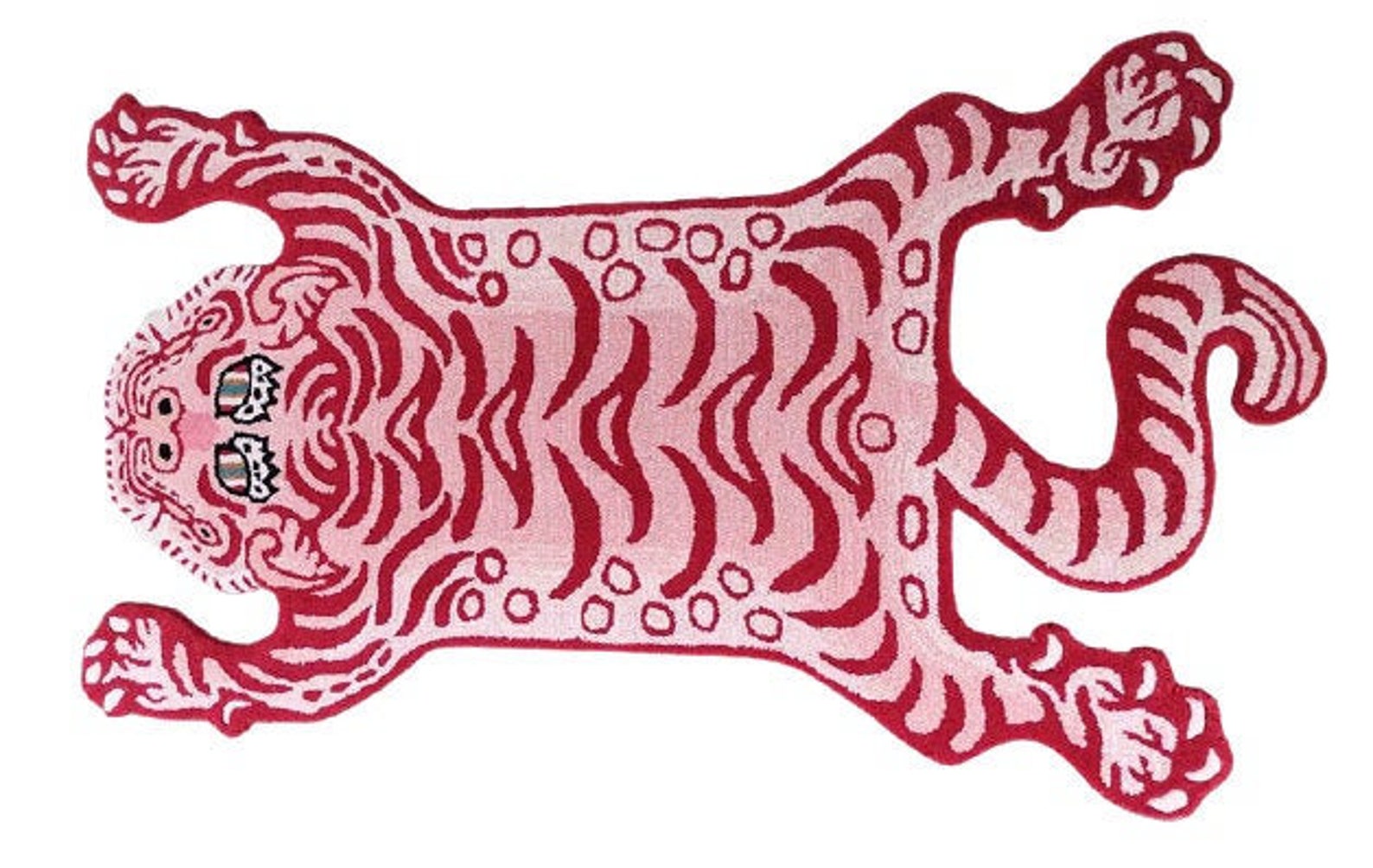 Buy Pink Hand Tufted Tibetan Tiger Rug Skin Big Cat/tiger Muted Online