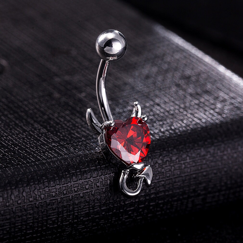 Devil Stainless Steel Zircon Belly Button Ring – GTHIC