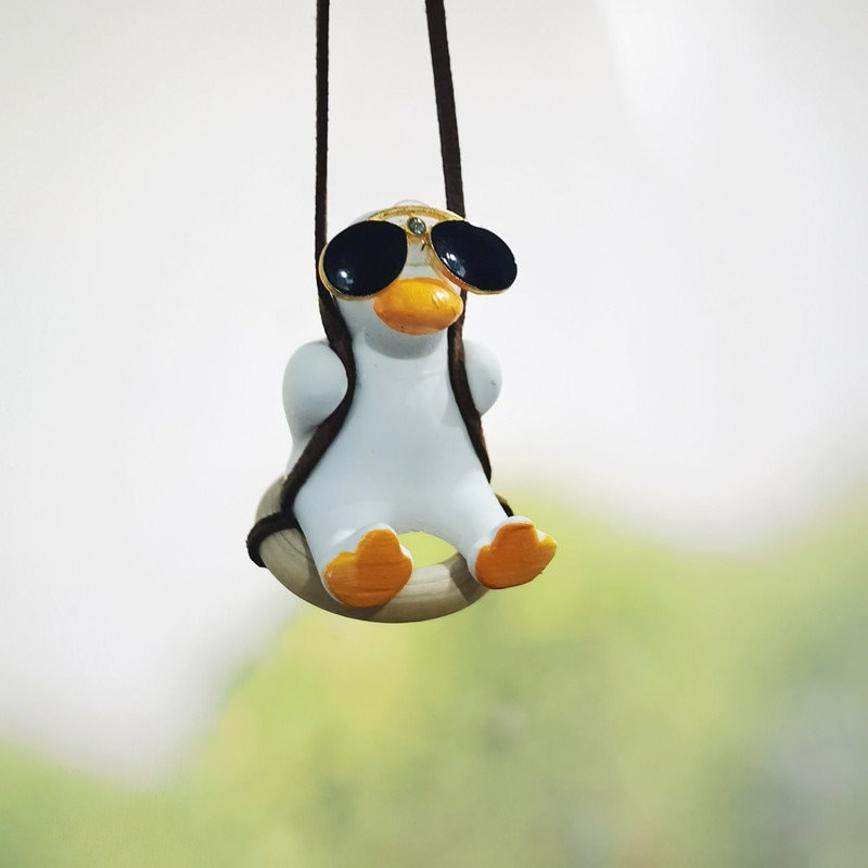 Cute Swinging Duck Car Rearview Mirror Hanging Accessories Ornament  Decorations : : Toys & Games