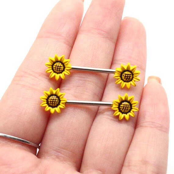 Sunflower nipple rings deals