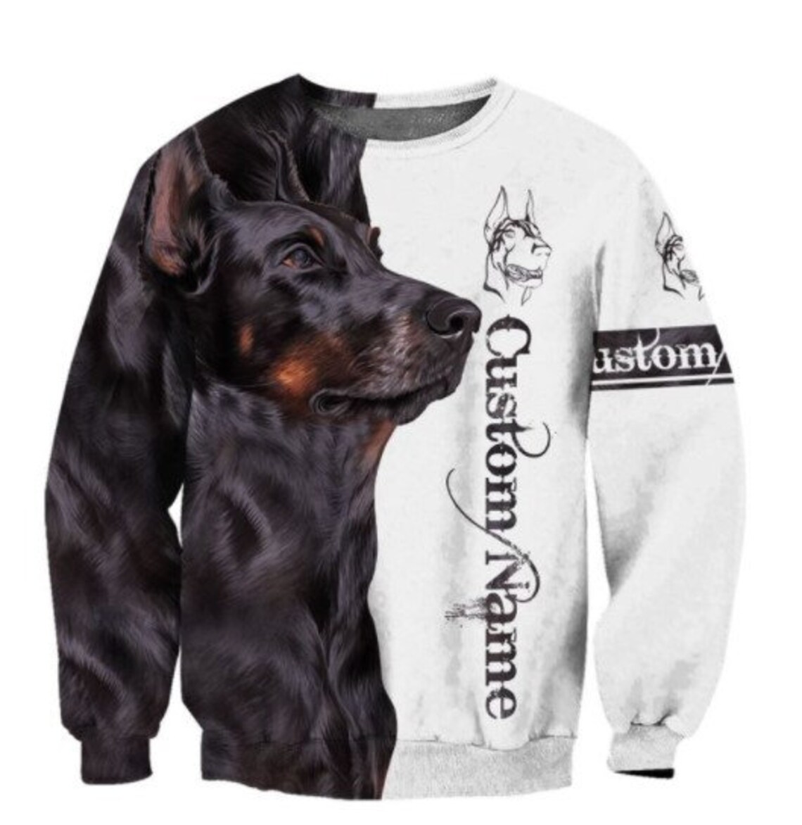 Custom Name Dobermann Cute Dog Hoodie Dobermann Zip Hoodie Etsy