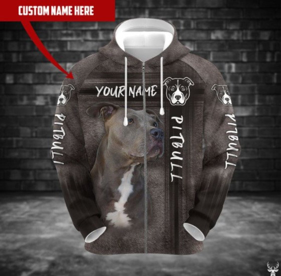 Custom Name PitBull Funny Hoodie PitBull Sweatshirt Dog | Etsy