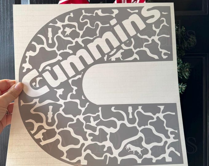 Cummins Decal with Duck Camo / Turbo Diesel Decal/Sticker