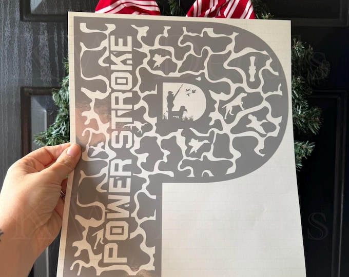 Power Stroke Decal with Duck Camo / Turbo Diesel Decal/Sticker