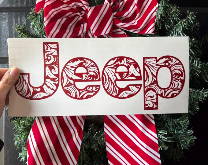 Jeep Decal w/ Tooled Pattern /Western Decal/Sticker