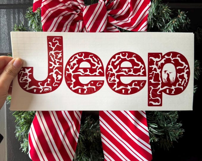 Jeep Decal w/ Duck Camo Pattern Decal/Sticker