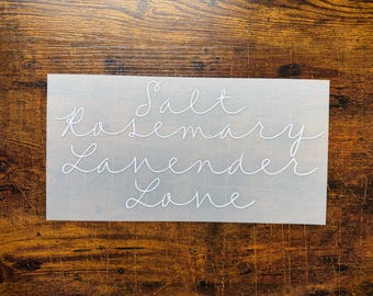 Practical Magics Salt Rosemary Lavender Love Words Decals | Window Stickers | Decals