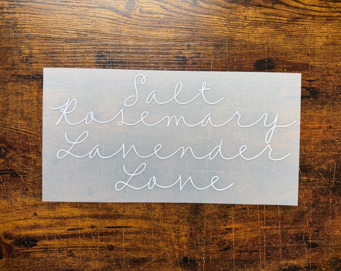 Practical Magics Salt Rosemary Lavender Love Words Decals | Window Stickers | Decals