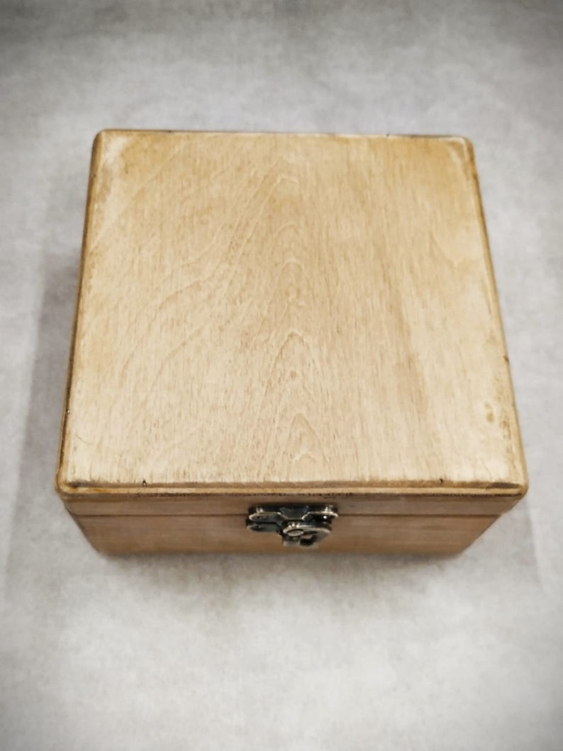 Jewelry Box Wooden Box Gift For Her Light Wood Light Color 14*14*7 cm Storage Wooden Box
