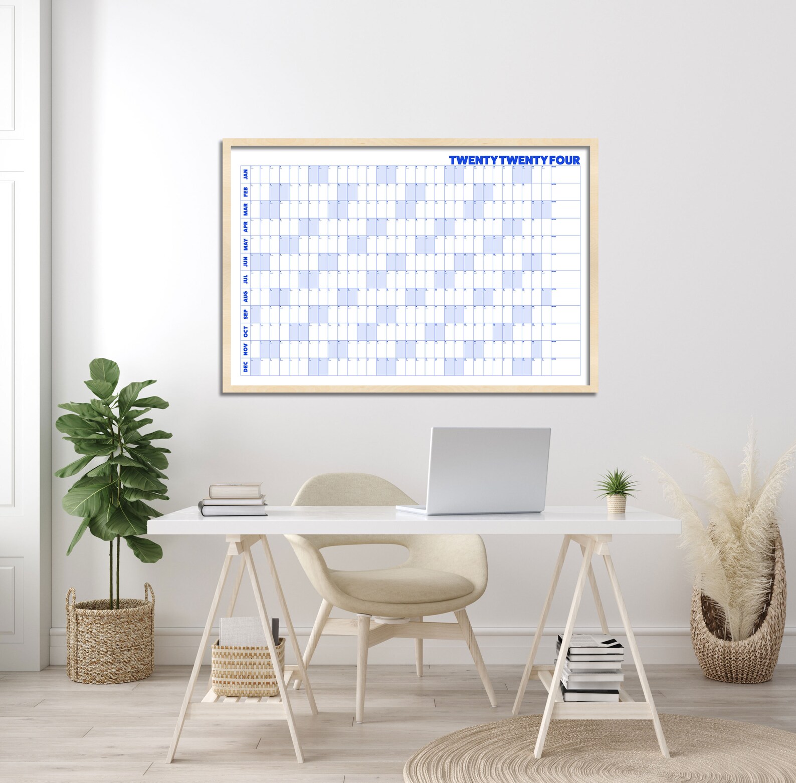 PRINTABLE 2024 Wall Calendar Chunky Font Digital PDF Instant Download ...